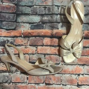 Kate Spade Gold Shimmer Slingback Sandals Size 10B